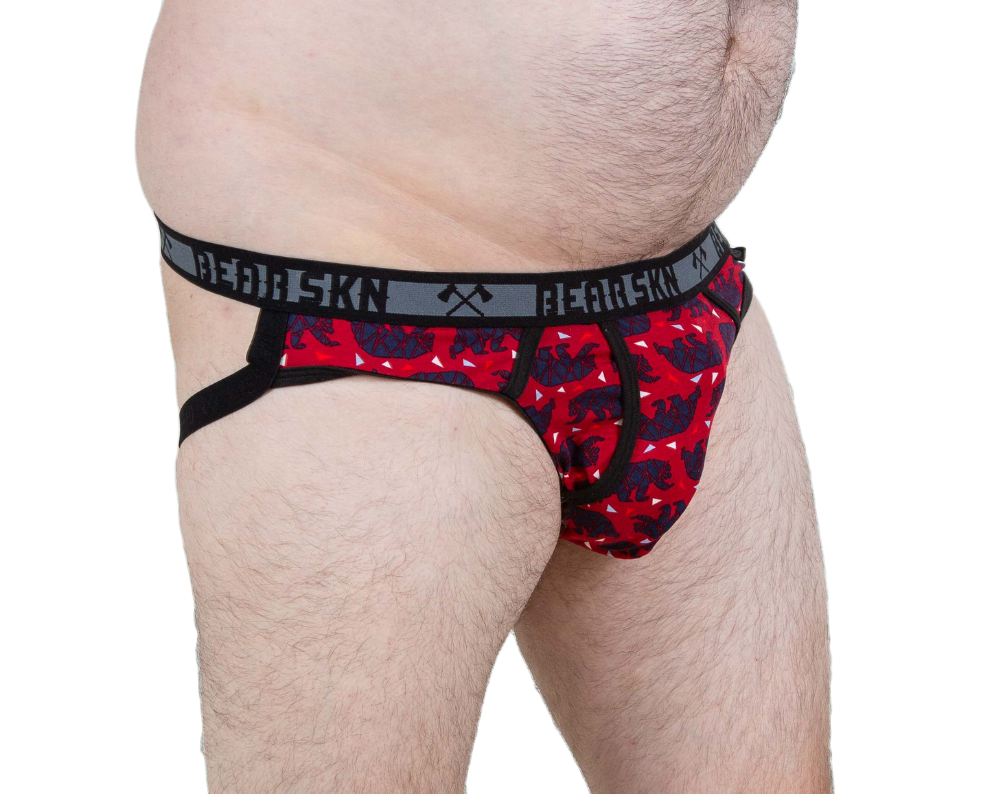 Bear Skn Jock Strap - Geometric Bear Red