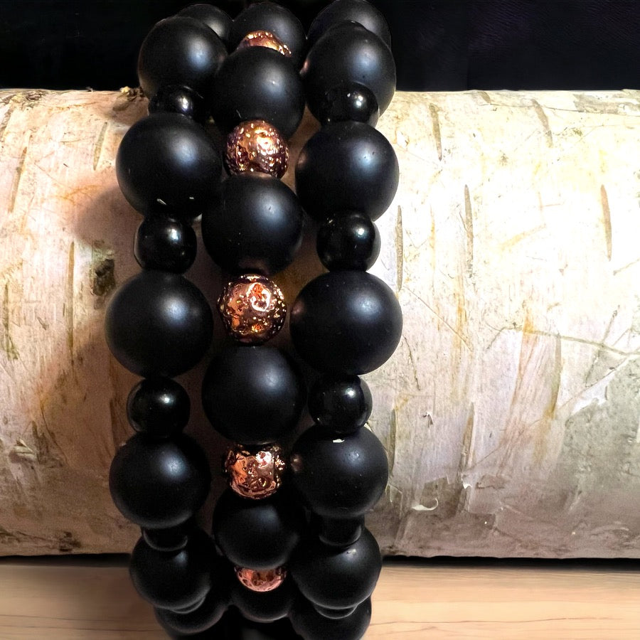 Onyx Black Stackable Bracelet