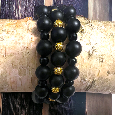 Onyx Black Stackable Bracelet