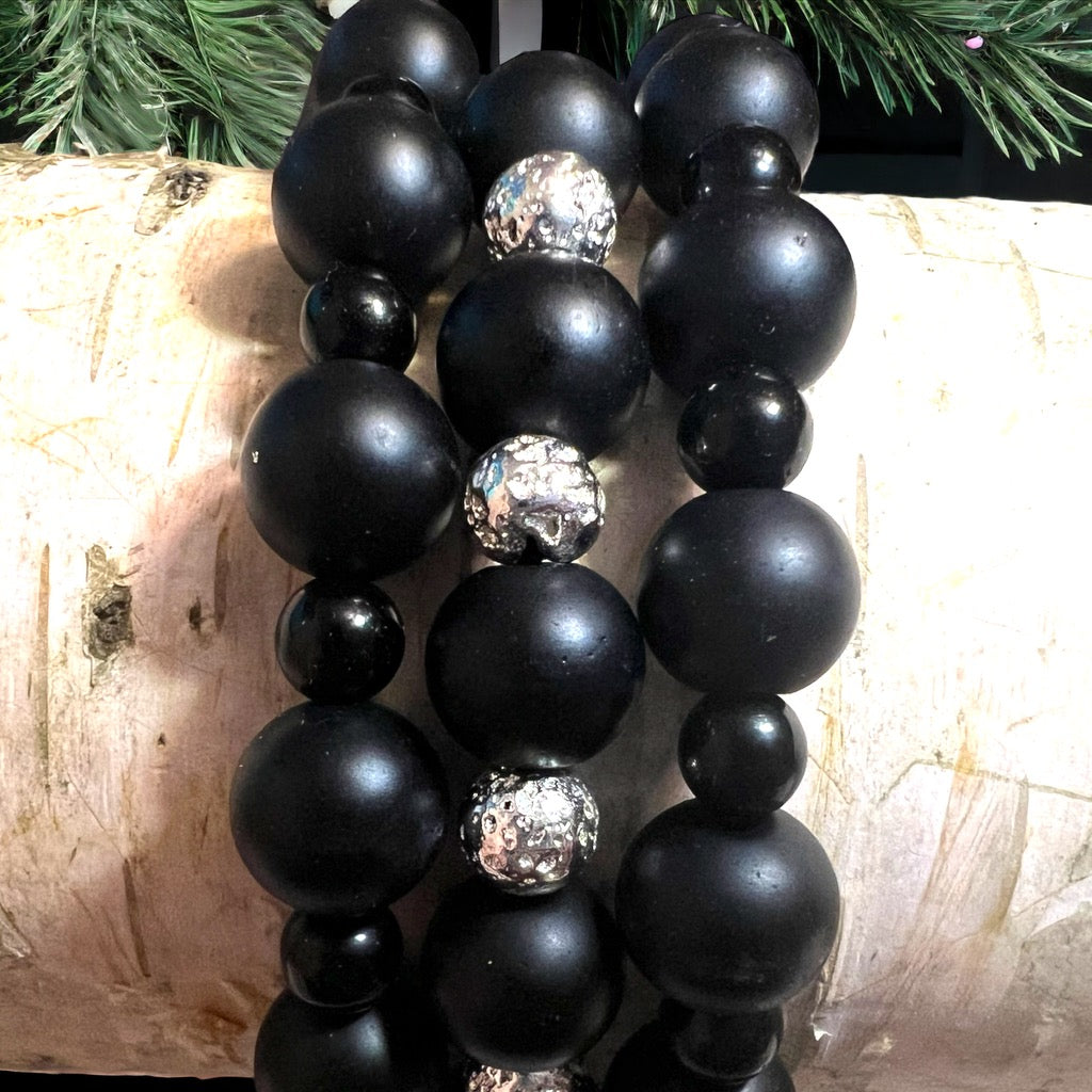 Onyx Black Stackable Bracelet